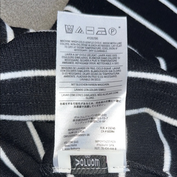 Volcom Black and White Striped Tank Top - Picture 10 of 10